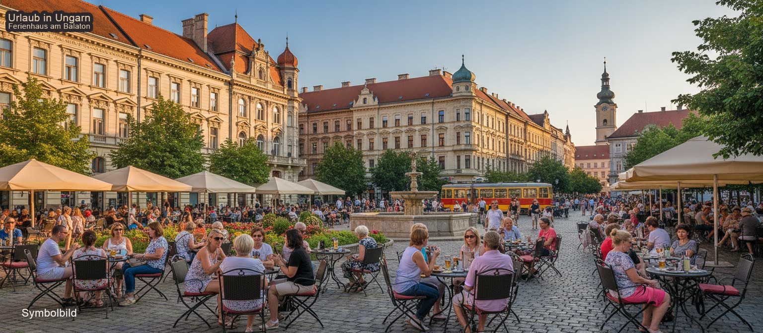 Eger Barockaltstadt mit dem Burgberg und den malerischen Gassen der historischen Innenstadt Nordungarns