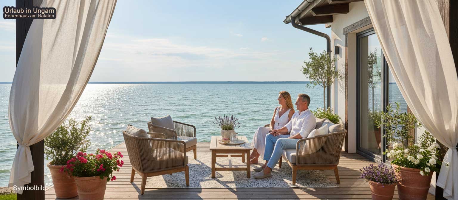 Ferienhaus am Balaton Nordufer direkt am Wasser in Alsóörs mit eigenem Steg und direktem Zugang zum Plattensee