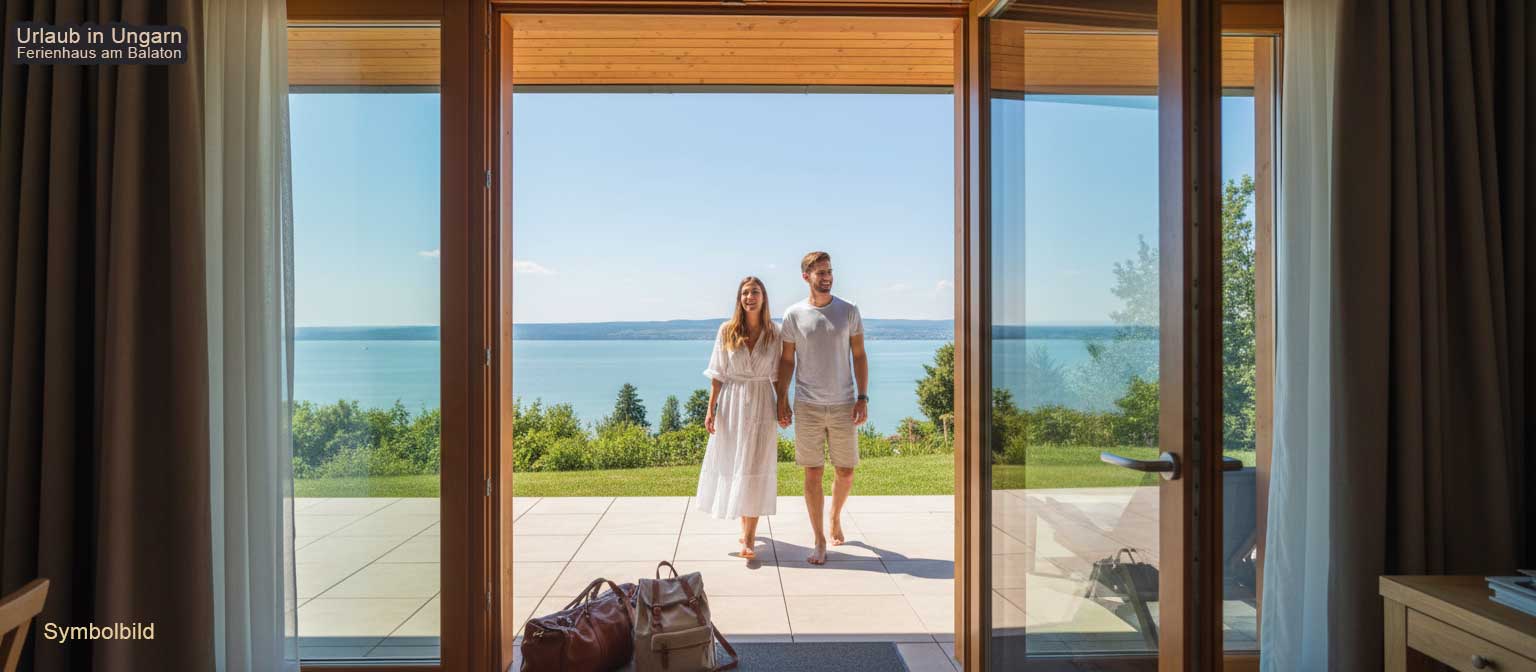 Ferienhaus Balaton Nordufer Last Minute – kurzfristig verfügbare Unterkunft in Balatonfüred mit Terrassenblick auf den Plattensee