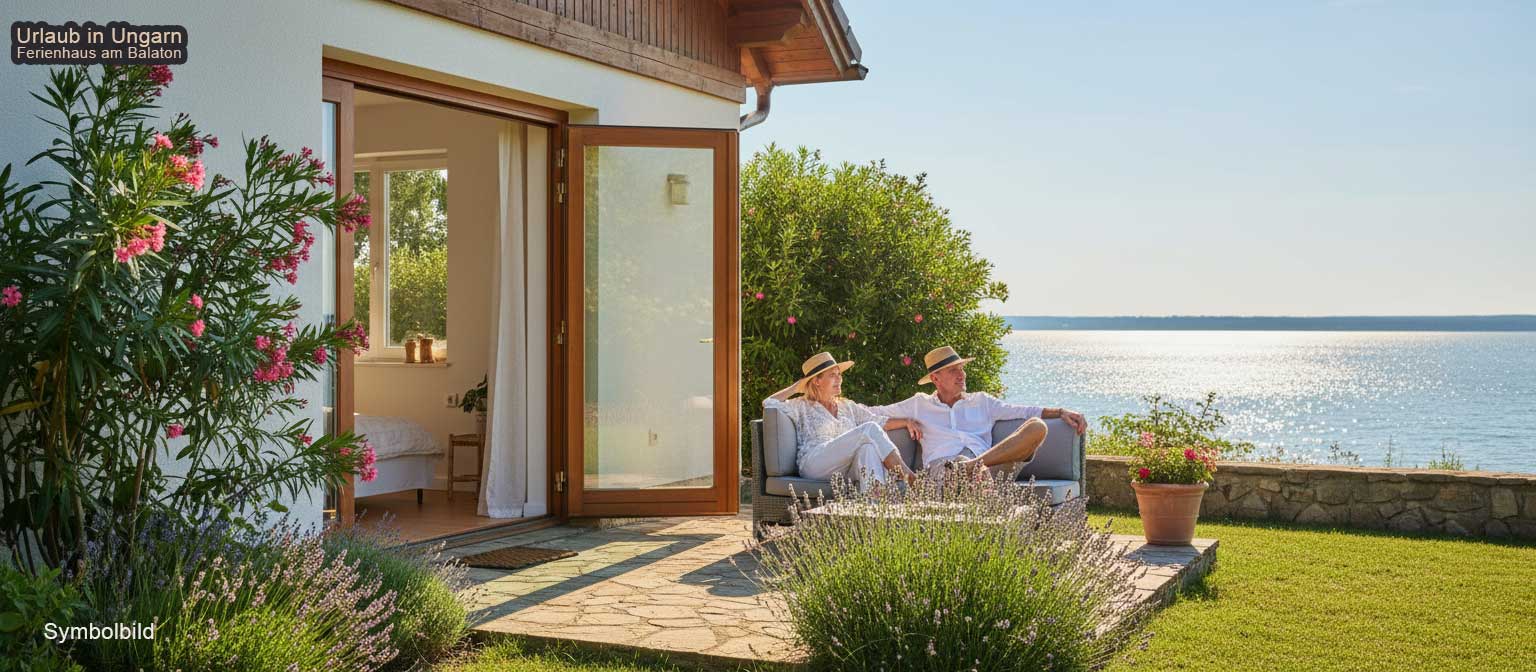 Ferienhaus am Balaton Nordufer mieten – Haus mit Terrasse und Seeblick in Balatonfüred